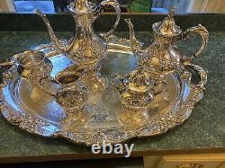 Reed and barton king francis silver plated coffee tea set of six