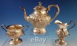 Repousse by Kirk Sterling Silver Tea Set 3pc #184AF (#1989)