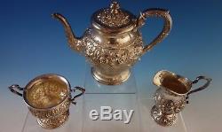 Repousse by Kirk Sterling Silver Tea Set 3pc #184AF (#1989)