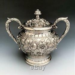Repousse by Kirk Stieff 5pc Sterling Silver Tea Set #474F RARE! CA 1925-1932