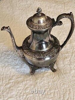 Rogers Bros 1847 Heritage IS Silverplate Tea and Coffee Set with Large Tray