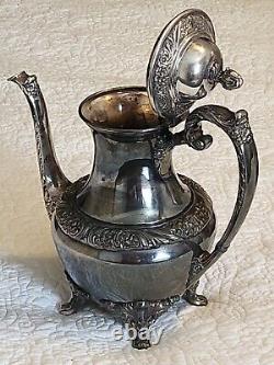 Rogers Bros 1847 Heritage IS Silverplate Tea and Coffee Set with Large Tray