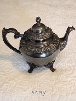 Rogers Bros 1847 Heritage IS Silverplate Tea and Coffee Set with Large Tray