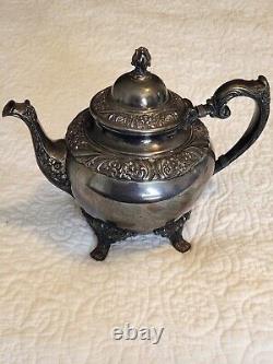 Rogers Bros 1847 Heritage IS Silverplate Tea and Coffee Set with Large Tray