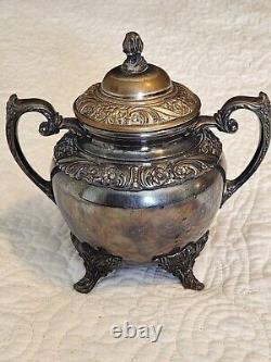 Rogers Bros 1847 Heritage IS Silverplate Tea and Coffee Set with Large Tray