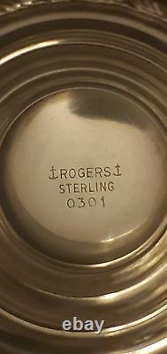 Rogers Sterling Silver Tea Set 5-Piece Coffee Tea Sugar Creamer (#0301)No Mono