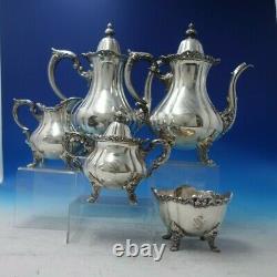 Rose Point by Wallace Silverplate Tea Set 5pc (#6285)