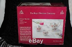 Royal Albert Bone China Lady Carlyle 3 Piece Tea Set Tea Pot Creamer Sugar Box