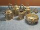 S. Kirk & Son Repousse 1883 Coin Silver 5pc Tea Set With Waste Bowl Rare