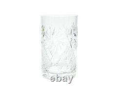 SILVER Set of 4 Russian Vintage Crystal Tea Glass & Handmade Holder Podstakannik