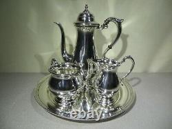 STERLING SILVER Tea Coffee SET By MANCHESTER Teapot Creamer Sugar Tray
