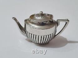 Saunders & Shepherd Edwardian Solid Silver Miniature Tea Set & Tray 1905 & 1909