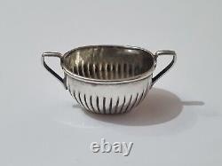 Saunders & Shepherd Edwardian Solid Silver Miniature Tea Set & Tray 1905 & 1909