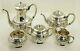 Schofield Co Tea Set Hand Chased Rose Or Baltimore Rose Sterling Silver 5 Piece