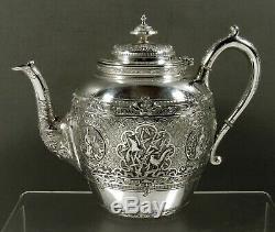 Scottish Sterling Silver Tea Set 1881 Chinese