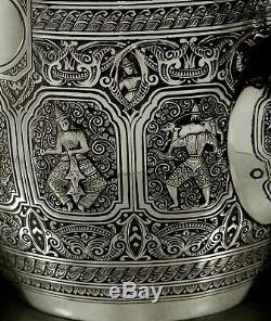 Scottish Sterling Silver Tea Set 1881 Zodiac Indian Taste