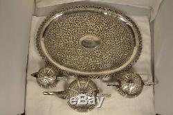 Service The Ancien Argent Massif Antique Solid Silver Anglo Indian Tea Set