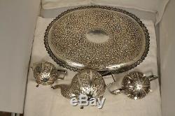 Service The Ancien Argent Massif Antique Solid Silver Anglo Indian Tea Set