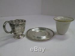 Set 12 Vintage Sterling Silver Webster Germany Demitasse Tea Egg Cup Saucer