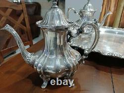Set/4 Towle Silverplate Grand Duchess Coffee Tea Pot Set Sugar Bowl LID Creamer