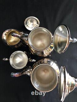 Set/4 Towle Silverplate Grand Duchess Coffee Tea Pot Set Sugar Bowl LID Creamer