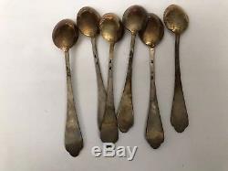 Set, 6 Small Tea Coffee Spoons, Soviet Union, 875 Silver 105g