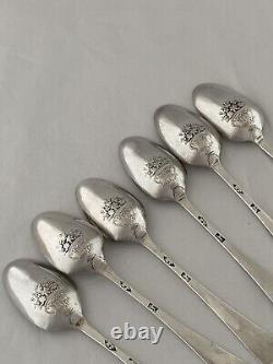 Set Of 6 Sterling Silver Tea Spoons PICTURE BACKS c1770 Elizabeth Tookey LONDON