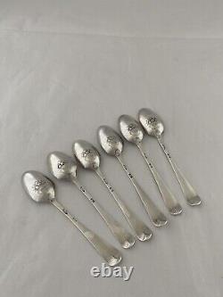 Set Of 6 Sterling Silver Tea Spoons PICTURE BACKS c1770 Elizabeth Tookey LONDON