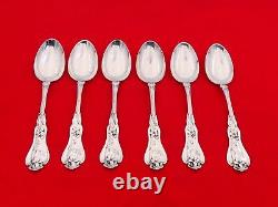 Set of 6 Antique Whiting Sterling Silver Violet Large Teaspoons QM-19