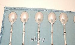 Set of 6 Tiffany & Co. Sterling Silver Ice Tea Spoon, 7 3/4, Bamboo Pattern