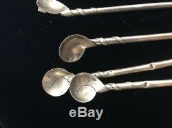 Set of 8 Vintage TAXCO Silver Iced Tea Spoons / Straws