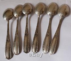 Set of Six Antique German 800 Silver Tea Spoons by Wilhelm Binder withCase c. 1920s