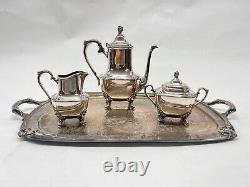 Silver 5pc Daffodil Pattern Rogers Bros Tea Coffee Service And 2 Part Buffet Set