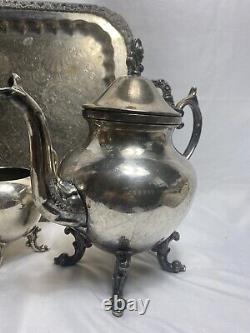 Silver Birmingham Company Silver On Copper Tea Coffee Set