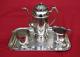 Silver Plate Coffee Tea Set 4 Pieces With Serving Tray