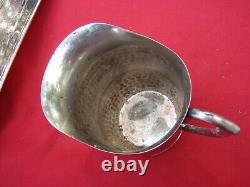 Silver Plate Coffee Tea Set 4 Pieces with Serving Tray