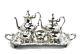 Silver Plate Coffee And Tea Set Of 5 By Poole Silver On Butler Tray Slv257