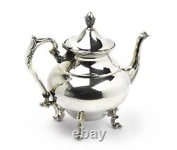Silver Plate Coffee and Tea Set of 5 by Poole Silver on Butler Tray SLV257