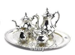Silver Plate Gorham Silver Duchess Coffee and Tea Set on Tray SLV273