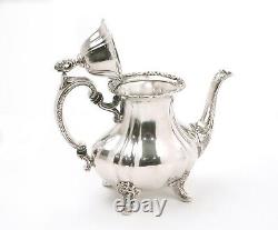 Silver Plate Tea Coffee Teapot Set of 4 Lancaster Rose by Poole, Antique -SLV106