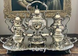 Silver Plate Tilted Kettle Coffee Tea Set Service Goldfeder Silver Co