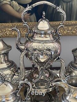 Silver Plate Tilted Kettle Coffee Tea Set Service Goldfeder Silver Co