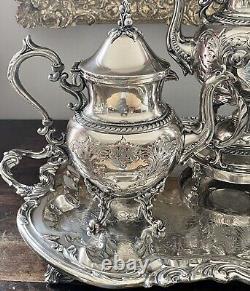 Silver Plate Tilted Kettle Coffee Tea Set Service Goldfeder Silver Co