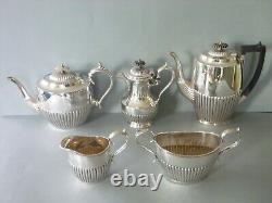 Silver Plated EPNS Tea Coffee Set 5 pieces Pot, Water, Sugar Bowl, Milk Jug