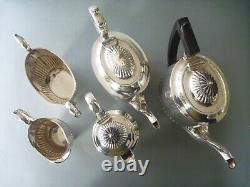 Silver Plated EPNS Tea Coffee Set 5 pieces Pot, Water, Sugar Bowl, Milk Jug