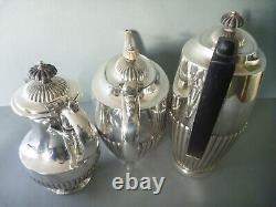 Silver Plated EPNS Tea Coffee Set 5 pieces Pot, Water, Sugar Bowl, Milk Jug