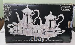 Silver Plated Princess Tea & Coffee Set Sugar Bowl Creamer Rectangular Tray New