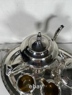 Silver Plated Tea Set Coffee Service & 24 Tray 5 Pieces BIRKS made in England