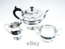 Silver Teaset Tea Set Service, STERLING, Tea Pot Teapot, Sugar, Cream, HM 1927