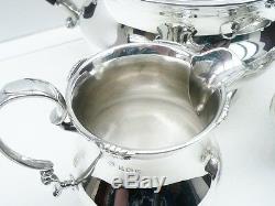 Silver Teaset Tea Set Service, STERLING, Tea Pot Teapot, Sugar, Cream, HM 1927
